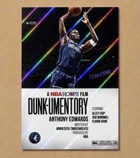 2025-26 Topps NBA Hoops Anthony Edwards Dunk-Umentory SSSP Rare  🌈  Light Burst