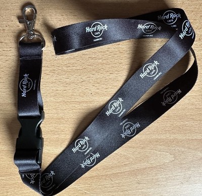 Hard Rock Cafe Hamburg schwarzes Lanyard Neu Original Schlüsselband