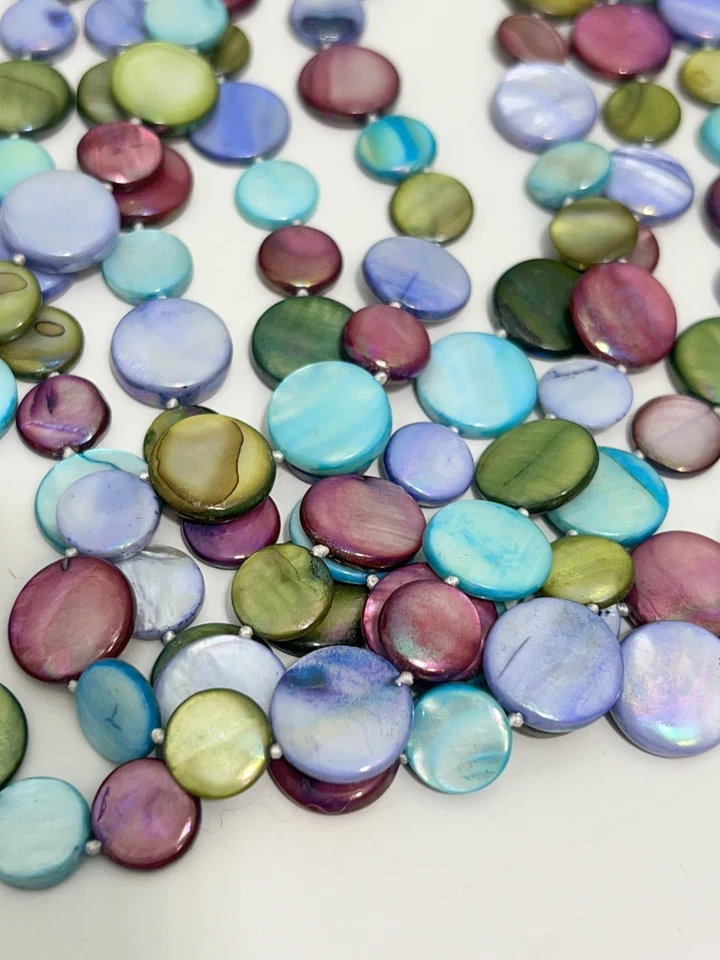 Hermoso collar de cuentas de madreperla de 5 hilos 'Rainbow Candy' de gama alta Foto 3 de 4