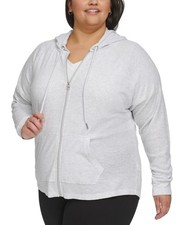 Calvin Klein Women Regular fit Long Sleeve Hoodie Sweatshirt Small Grey Solid