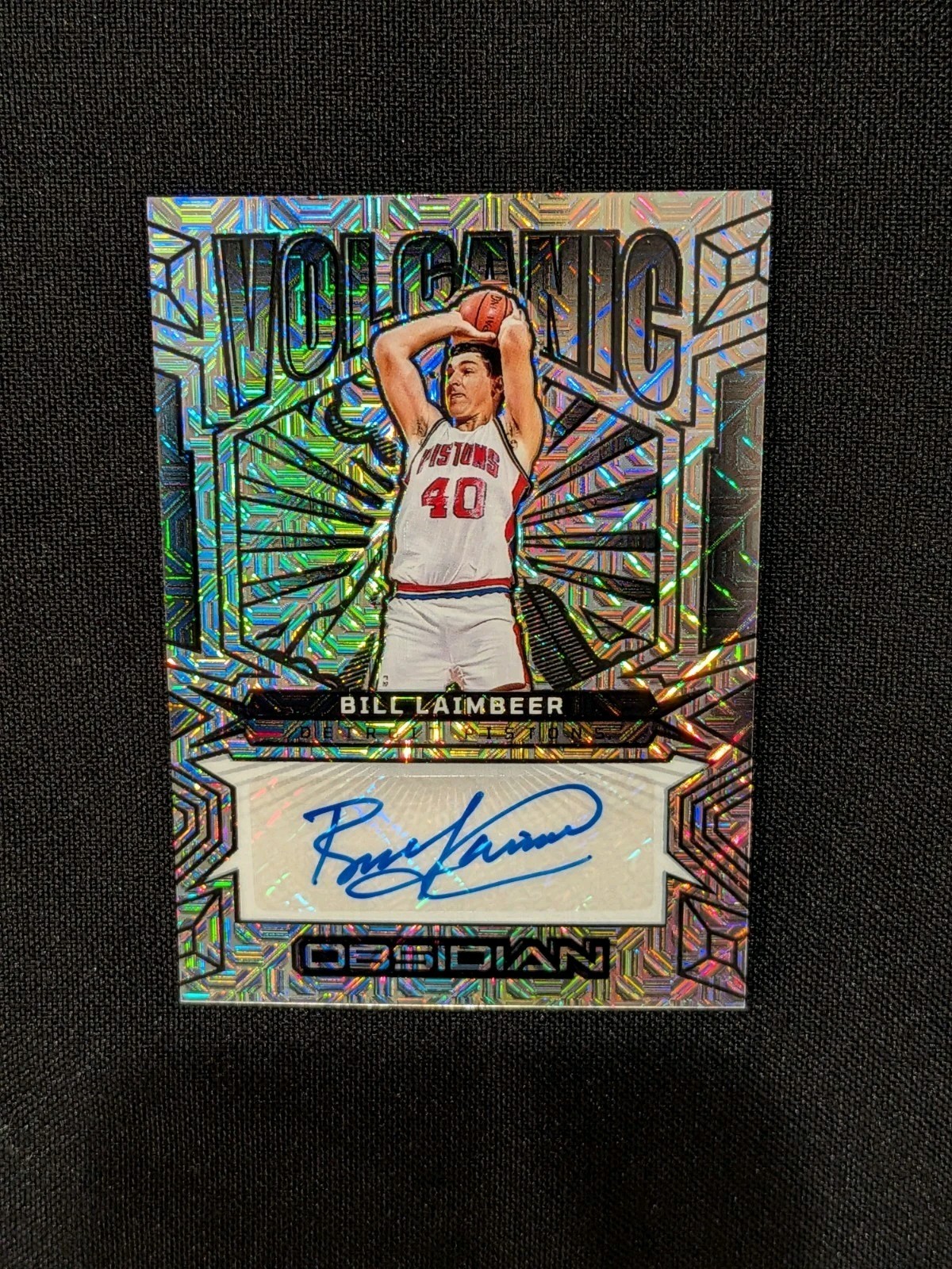 Bill Laimbeer 1/1 AUTO 2024-25 Obsidian VOLCANIC Pistons 1 Of 1 Panini view 6