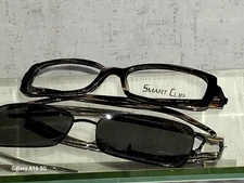 9B-NEW! SMART CLIP COMBO EYE FRAME AND SUNCLIP ACETATE BLK TORT. 50/16/135