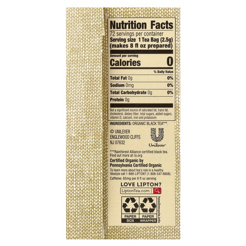 Bio Schwarztee, 72 Teebeutel in Umschlägen, 5,74 oz (162,7 g) - Bild 2 von 3