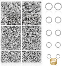 4600PCS Silver Jump Rings w Open/Close Tools for Jewelry Making Assorted Sizes