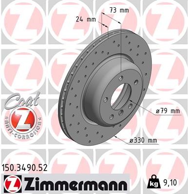 Zimmermann 150.3490.52 Brake Disc for BMW