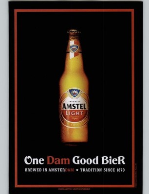 2008 Vtg Print Ad Amstel Light Beer Magazine Advertisement Promo Bar Pin-Up Art
