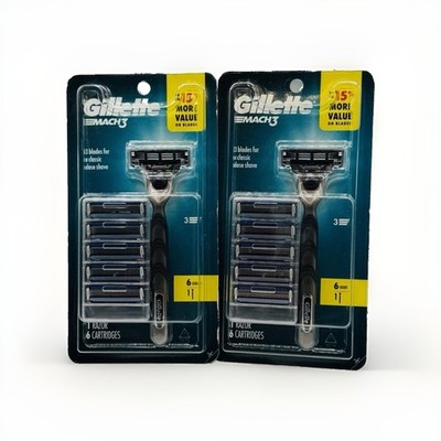 Gillette Mach3 Razor and 6 Refill Cartridges Kit 2x