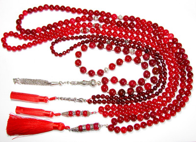 ECHTER ROTER RUBIN Yaqoot VERSCHIEDENE GRÖSSEN ISLAMISCHE GEBETSPERLE TASBIH MISBAHA KORAN GESCHENK