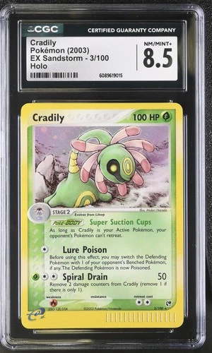 CGC 8.5 Cradily 2003 EX Sandstorm 3/100 Holo Pokemon Card