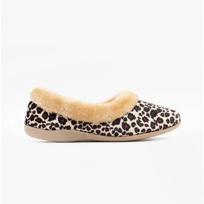 Sleepers Penny Damen Textil Slipper Warmfutter Ozelot Voll Hausschuhe