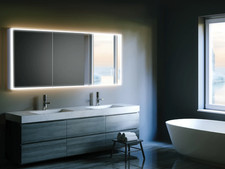 Hib Qubic Sensor-activated LED Bathroom Cabinet W120 x H70 x D13cm