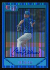 2007 Bowman Chrome Draft Picks Chris Withrow Blue Refractor Auto /150 #BDPP119
