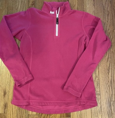 HELLY HANSEN Women s Hot Pink Midweight  Quarter Zip Top Size M Polartech
