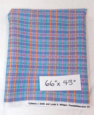 Possibilities Blue Plaid AvLyn Creations Cotton Sew Fabric 1 Pc 66''x 43''