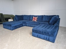 U Shape Sofa Royal Blue Velvet Large Delivery Available