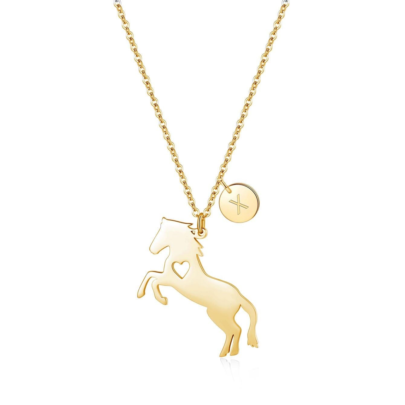 Horse Necklace for Female,Initial Necklaces for Women, Small and Dainty 26  - 18