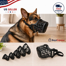 Large Pet Dog Basket Muzzle Mouth Cover Mesh Cage No Barking Biting Chewing USA