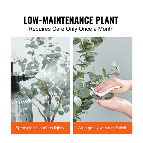 Eucalyptus artificiel 6 pieds vert naturel grand fausse plante réaliste - Photo 6 sur 12