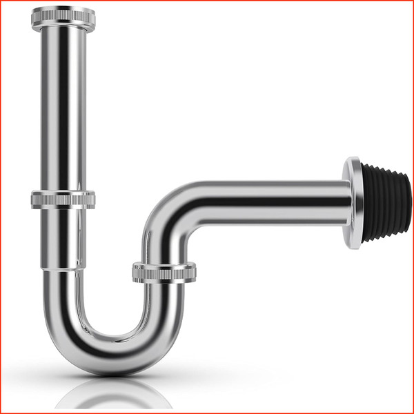 Edelstahl Siphon FüR Waschbecken 1/4'' X 32Mm Abflussgarnitur Geruchsverschluss-image