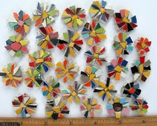 28 Daisy Mosaic Tile Set Mixed Size  Color Broken Cut China Plate Tiles