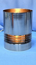 Space Age Design Chrome Round Table Lamp Memphis Modern Industrial Cylinder 7"