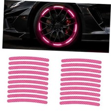 20PCS Reflective Car Wheel Decorative Stripe Stickers, Anti Scratch Pink