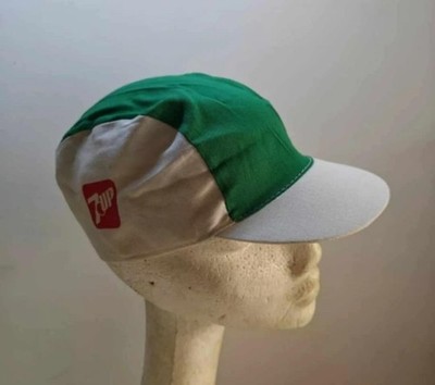 Vintage 7UP weiß & grün dehnbare Fahrradmütze Einheitsgröße