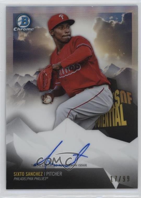 2018 Bowman Chrome Peaks of Potential 17/99 Sixto Sanchez #PPA-SS Auto 13iq