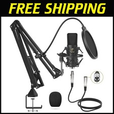 Studio Condenser Mic with Shock Mount Pop Filter