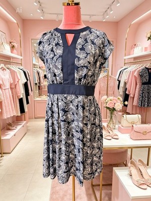 Orsay Damen Kleid Blau  Weiße Blumen Gr.  40