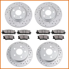 Front Rear Drill Rotors & Ceramic Brake Pads for LEXUS ES350 TOYOTA AVALON CAMRY