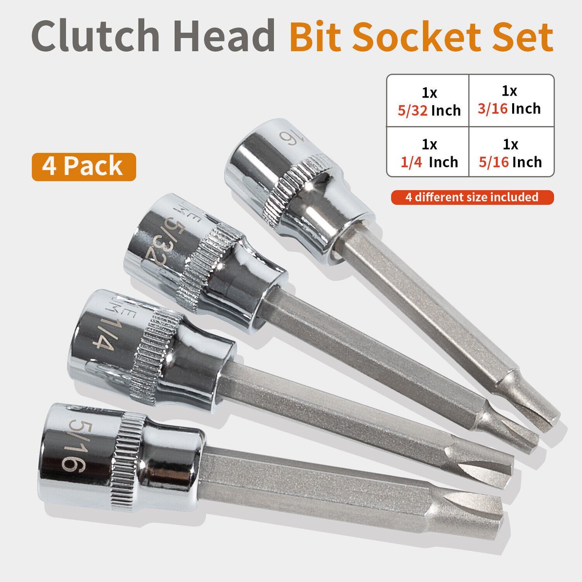 5Piece.Clutch Head 1/4"Hex Insert Bit Set 25mm Long T&E Tools 91205 - Foto 6