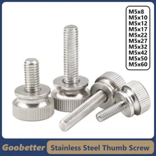 M5 Knurled Thumb Screw Grip Knob Bolts Step Bolt Stainless Steel 8mm - 60mm Hand