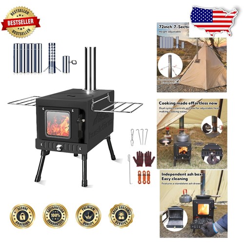 Durable Metal Portable Stove for Camping: Heating & Cooking with Safety Features