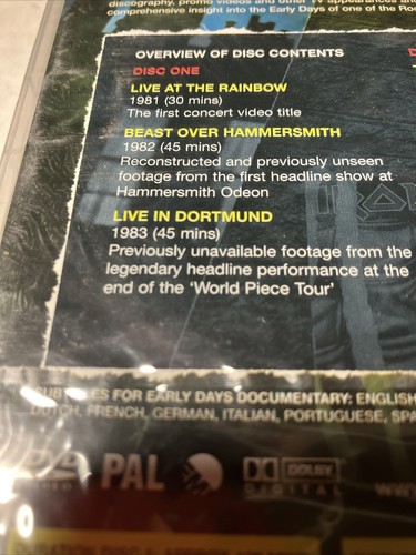 Iron Maiden - DVD The History Of - Part 1 - The Early Days DoppioNuovo Sigillato - Foto 6 di 7