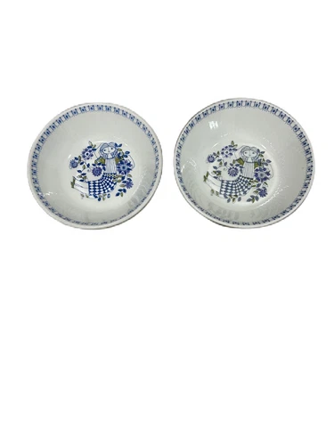 Set Of 2 Figgjo Lotte Cereal Bowl Turi Design Norway Hand Painted Norwegian READ