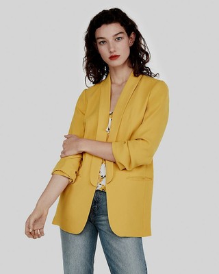 yellow boyfriend blazer
