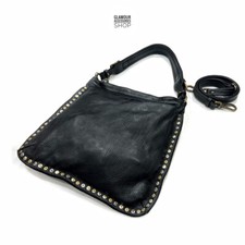 BORSA donna  a spalla MADE IN ITALY vera pelle borchiata Lia