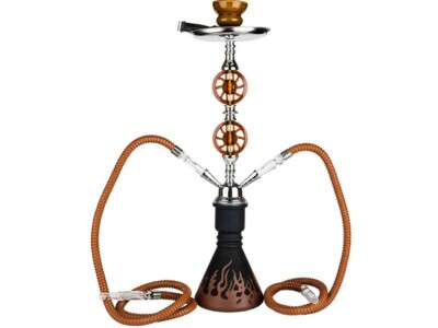 Shisha ''Two Circle'' orange, 55cm, 2 Schläuche