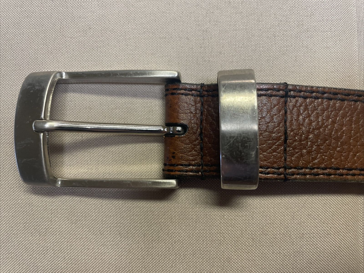 Allen Edmonds Size 42 Brown Pebbled Calfskin Leather Men's Belt