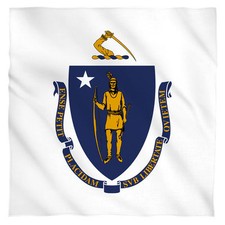 Bandana - The State Of Massachusettes Flag 22x22"  mask 