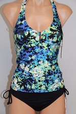 Calvin Klein Swimsuit Bikini 2 pc Set Sz XS Halter Tankini Multi Vpp