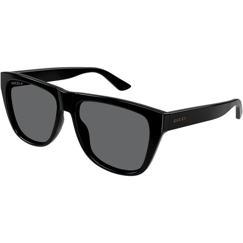 GUCCI GG1175SK 001 Squared Black Grey Polarized 56mm Unisex