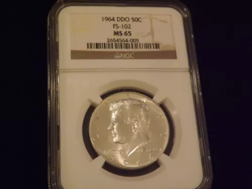 1964  50C       Kennedy   Half Dollar   DDO        NGC  MS 65