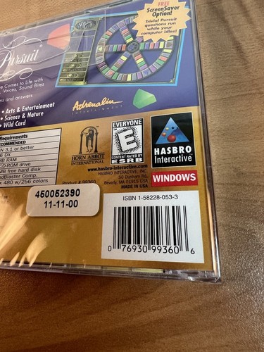 1996 Trivial Pursuit Windows CDROM Edition Hasbro Interactive New Factory Sealed - Picture 5 of 5