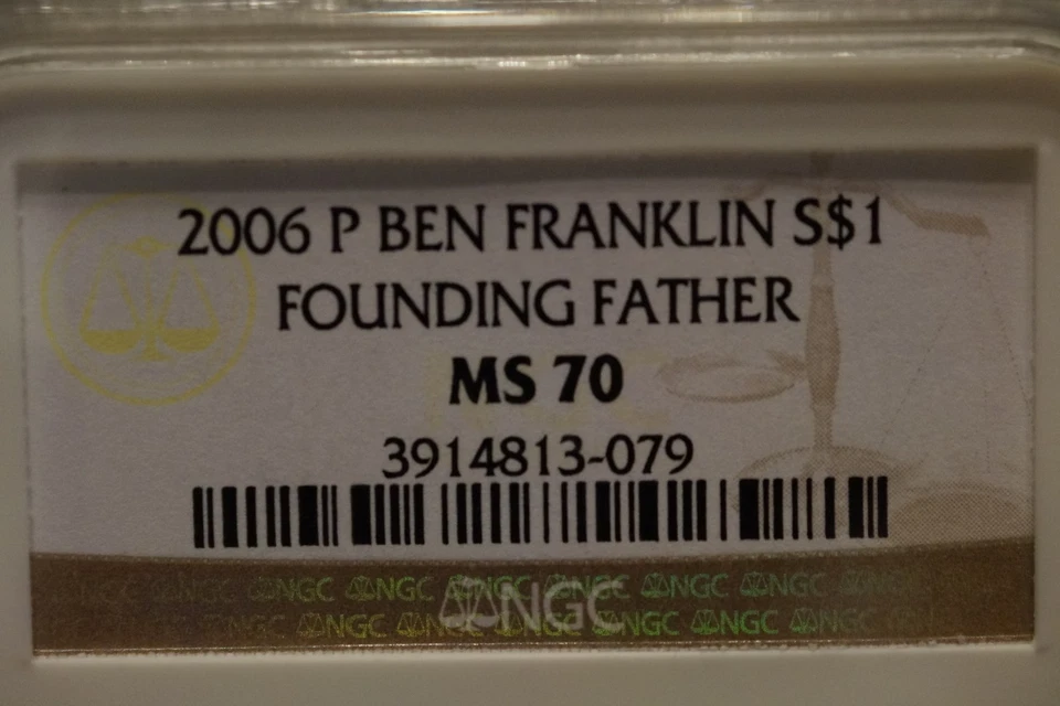 2006-P Ben Franklin Founding Father Commem Silver- MS-70 Unc. NGC - Image 3 of 4