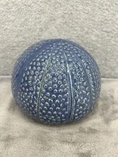 Ikea Decorative Ceramic Cobalt Blue Ball Orb #18397 5" Round - Flat Bottom