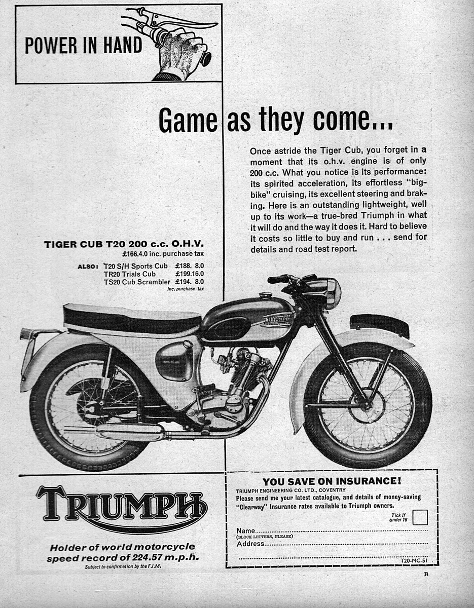 Triumph tiger cub sale ebay