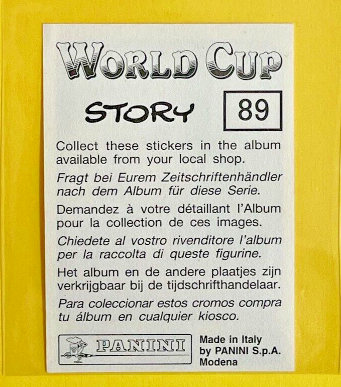 Panini FIFA 1974 GERMANY World Cup Story Sticker JOHAN CRUYFF 89