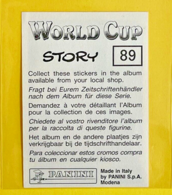 Panini FIFA 1974 GERMANY World Cup Story Sticker JOHAN CRUYFF 89